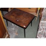 An Elm rectangular coffee table with later turned ebonised legs, 71 cm x 51 cm x 47 cm.