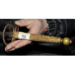 An old fencing foil, the hilt with leather bound grip and brass pommel, 104 cm long,