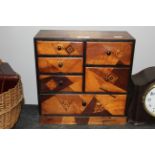 A 19th century Japanese parquetry table cabinet,