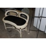 A modern white painted and gilt decorated occasional seat,