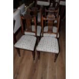 A set of 4 Edwardian mahogany dining chairs,