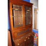 An Edwardian mahogany secretaire bookcase,