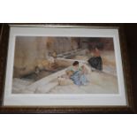 After Sir William Russell Flint RA, a polychrome modern print "The Seven Strings of Vers",