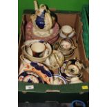 A group of 19th century ceramics including Gaudy Welsh tea wares,