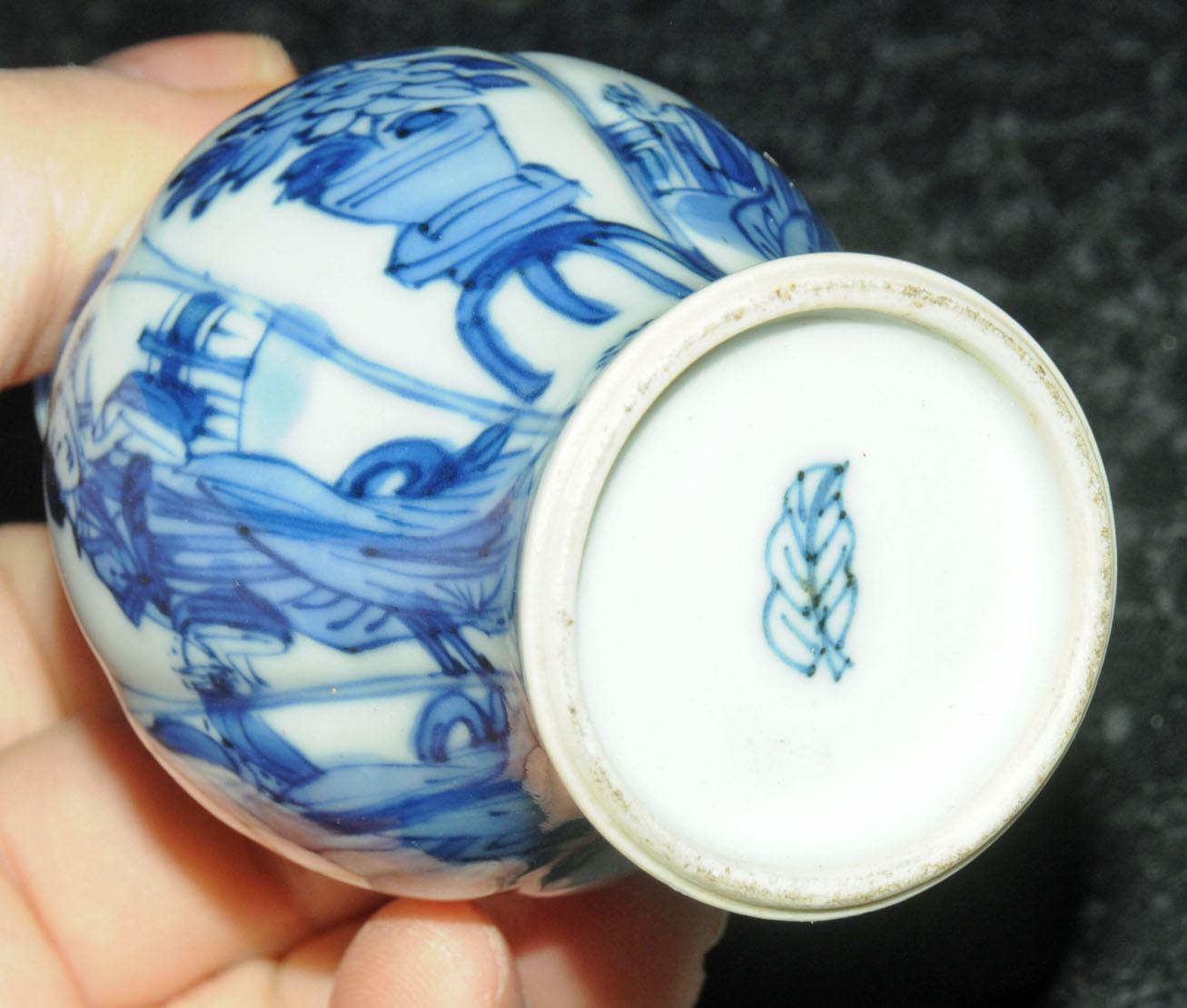 An early 20th century Chinese blue and white porcelain miniature baluster vase with lobbed sides, - Image 7 of 7