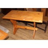 A small pine refectory style table of rectangular form,