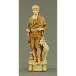 A large Royal Dux figure of a goatherd,
