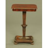 A Regency rosewood and simulated rosewood occasional table, with beaded edge and rounded corners,