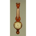 A 19th century mahogany wheel barometer by Bernacone, High Wycombe,