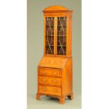 An Edwardian inlaid satinwood bureau bookcase,