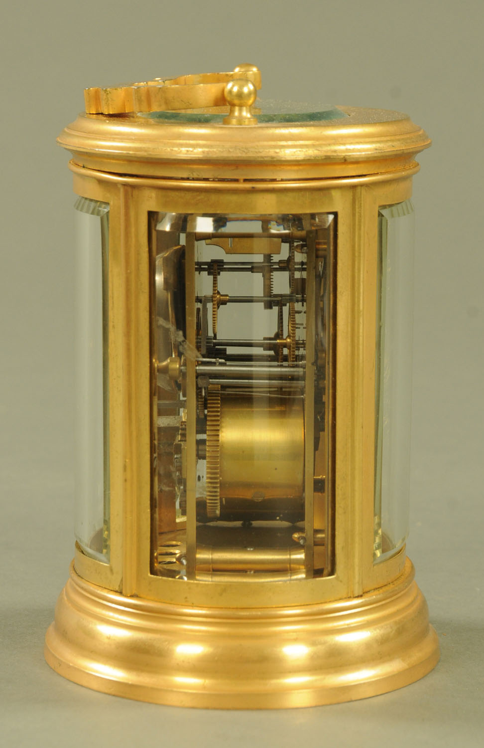 An Edwardian oval brass carriage clock, - Image 2 of 5