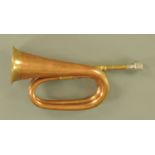 A 19th century brass cornet. Length 35 cm.