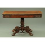 An Anglo Indian rosewood library table,