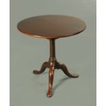 A George III mahogany tripod table,