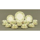 A Collingwood bone china part dinner service, vine pattern, 45 pieces.