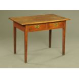 An 18th century oak side table,