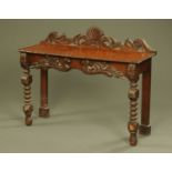 A Victorian oak side table,