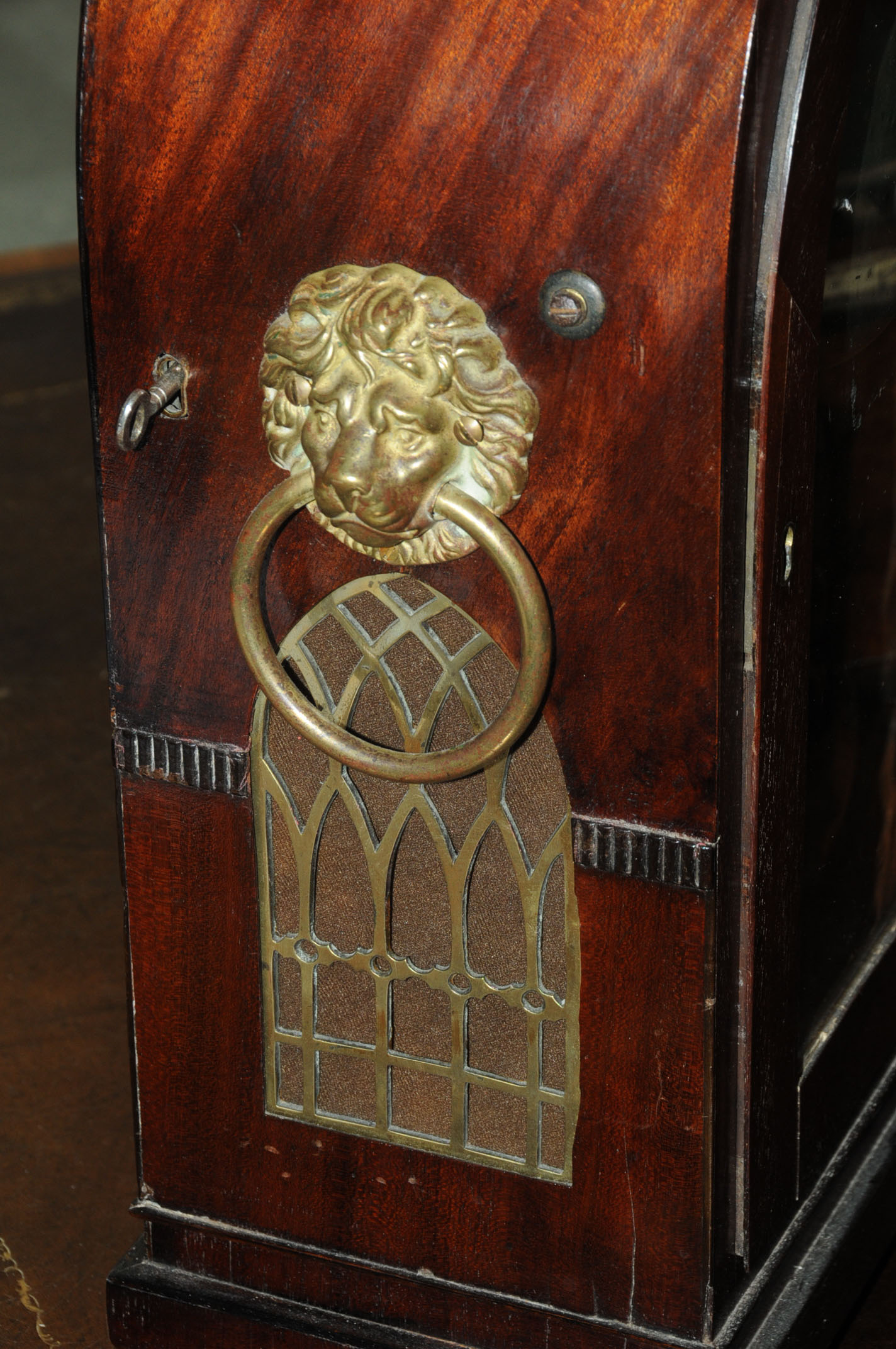 A Regency mahogany brass strung lancet type bracket clock, by Grant Fleet Street London, - Image 12 of 13