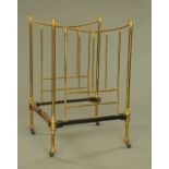 A Victorian brass and cast iron single bed, with brass ends and complete with side rails.