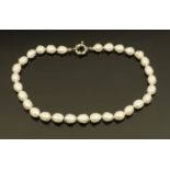 A freshwater pearl necklace.