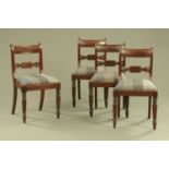 A set of four Regency mahogany Whitehaven dining chairs,