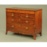 A George III mahogany chest of drawers, with inlaid satinwood frieze,