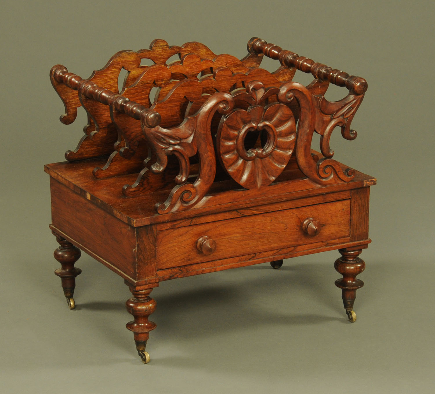 A Victorian rosewood Canterbury,