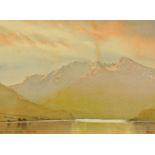 Len Roope, a watercolour "Crummock Water Morning". 25 cm x 33 cm, framed, signed.