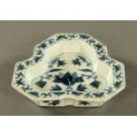 A 19th century Chinese trefoil shaped dish. Width 18.5 cm.
