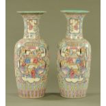 A large pair of 19th century Cantonese vases,