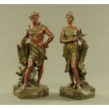 A pair of 19th century French spelter figures,