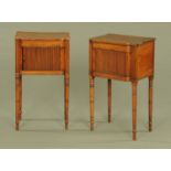 A pair of 19th century mahogany bedside cabinets,