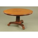 A Victorian mahogany circular breakfast table,