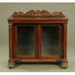 A William IV rosewood side cabinet,