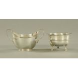 Two silver sugar basins, two handled Sheffield 1933, the other Sheffield 1897, 206 grams.
