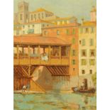 E Bruce McKay FRSA (1907-1989), oil on board, "Bridge at Bassano".