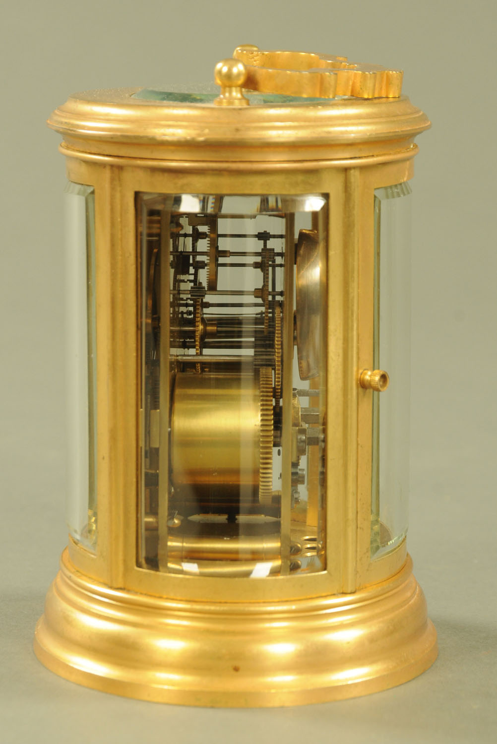 An Edwardian oval brass carriage clock, - Image 4 of 5