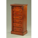 A Victorian mahogany Wellington chest, of typical form,
