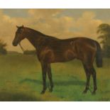 Isaac Cullin (fl.1881-1920), oil on canvas horse in landscape.