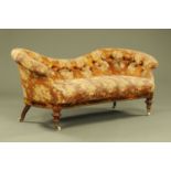 A Victorian deep buttoned settee,