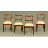 A set of four Victorian mahogany dining chairs,