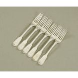 A set of six Edinburgh silver dessert forks,