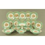 A 19th century "semi china" ware dessert service, circa 1830,