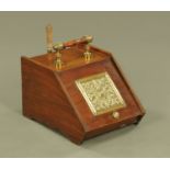 A Victorian mahogany coal receiver, with brass mounts.