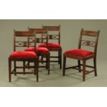 A set of four Regency mahogany Whitehaven design dining chairs, each with drop in seat,