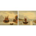 A Bentley and J Bentley pair of oil paintings on canvas, fishing vessels.