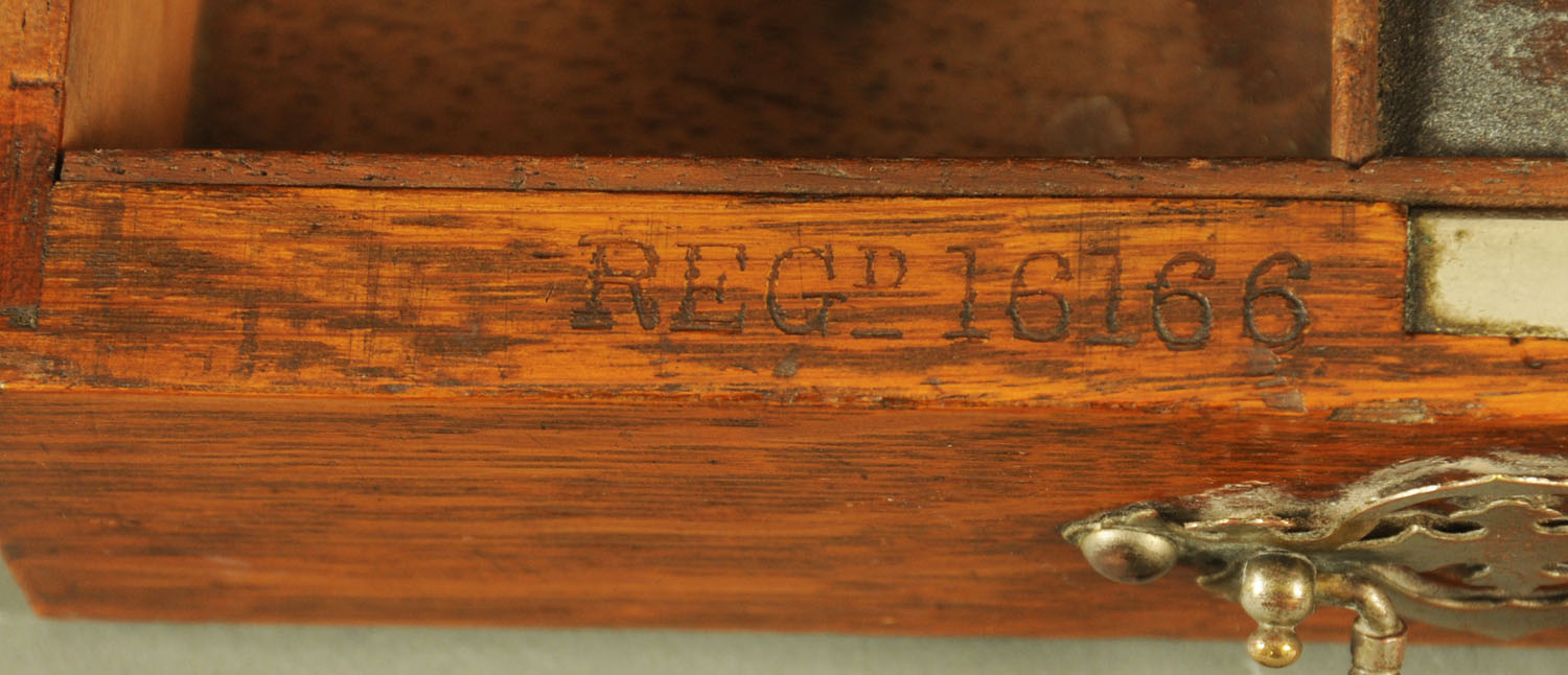 An Edwardian oak table casket, of rectangular form with plated mounts and registration No. - Image 3 of 3