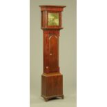 An early 19th century oak and mahogany banded longcase clock,