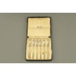 A cased set of six Liberty & Co silver cake forks Birmingham 1924.