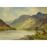 Edward Horace Thompson (1879-1949), watercolour, "Autumn" Crummock with Rannerdale Knott,